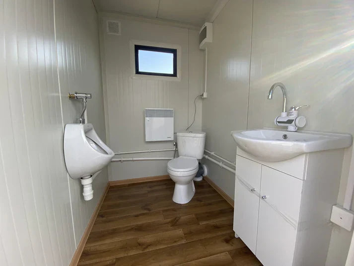 Double conteneur sanitaire avec dépôt de déchets