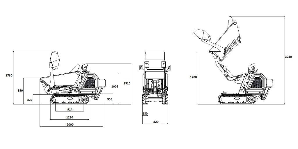 Mini dumper TERRA-MAX 890 hydrostatique - 800kg