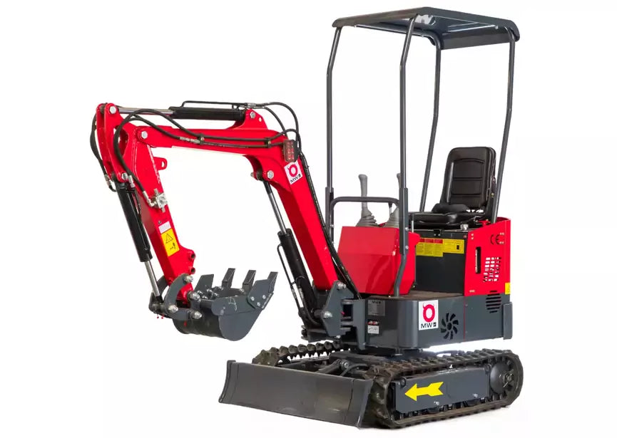 Mini-pelle 1 tonne moteur Koop 7 kW 1 cylindre avec bras pivotant et train de chenilles extensible MW Tools