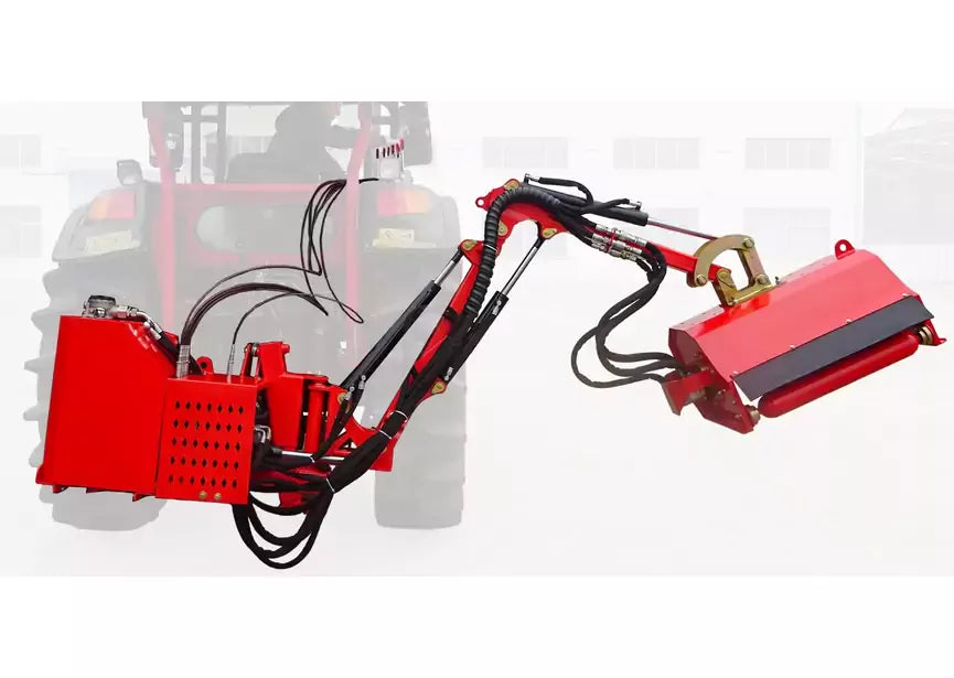 Broyeur d'accotement à fléaux 80 cm avec large déport hydraulique sur bras – Inclinable à la verticale - Cardan et attelage trois points Torros