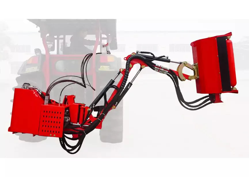 Broyeur d'accotement à fléaux 80 cm avec large déport hydraulique sur bras – Inclinable à la verticale - Cardan et attelage trois points Torros