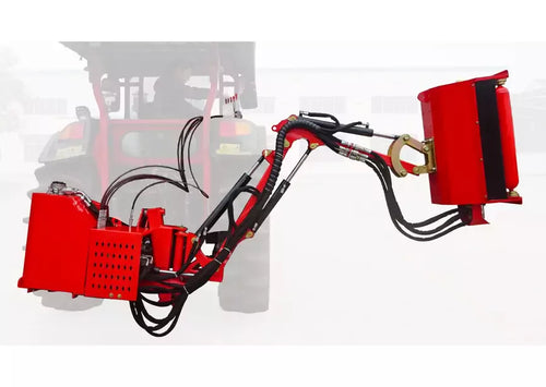 Broyeur d'accotement à fléaux 80 cm avec large déport hydraulique sur bras – Inclinable à la verticale - Cardan et attelage trois points Torros