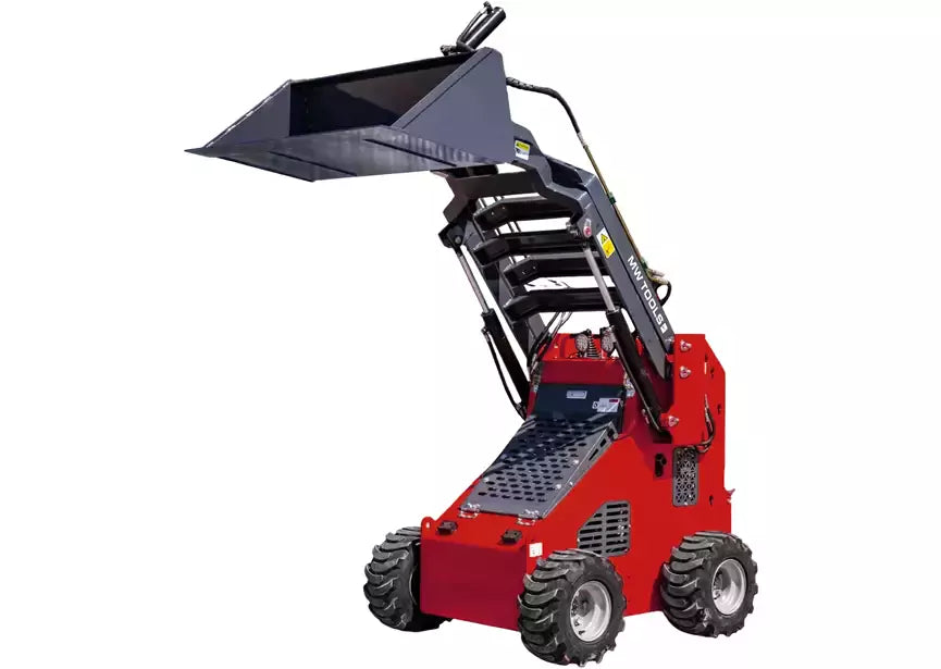 Mini chargeur sur roues moteur essence 23 ch - 1430 kg – Capacité de levage 430 kg - Avec Godet - Polyvalente, compacte et robuste MW Tools