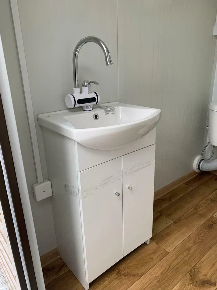 Double conteneur sanitaire avec dépôt de déchets